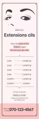 Bannière simple de traitement des cils avec illustration rose