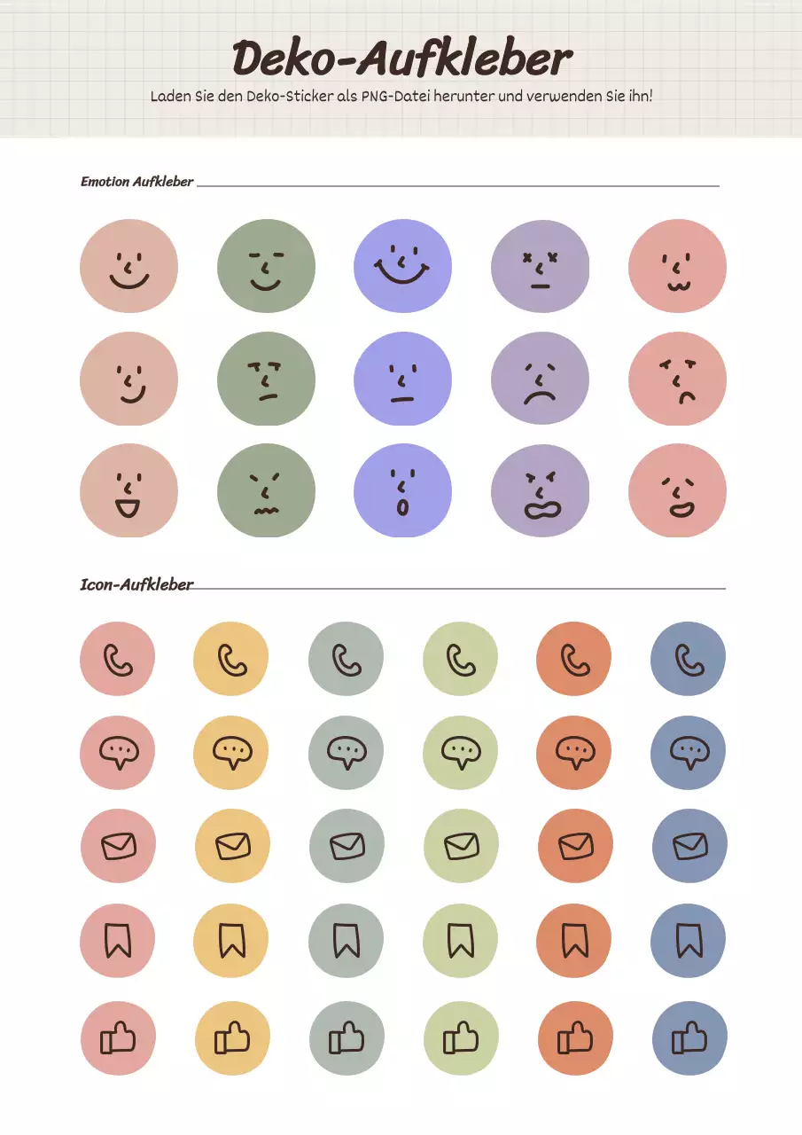 Niedliche konzeptionelle GoodNote Deko-Aufkleber
