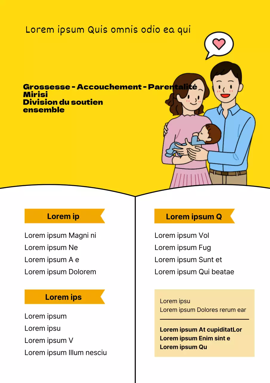 Avis de soutien aux femmes enceintes jaune, net et bien rangé