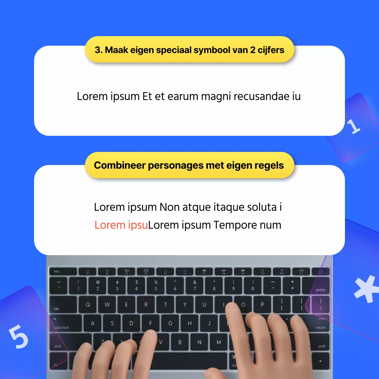 Nette blauwe en gele wachtwoordcombinaties