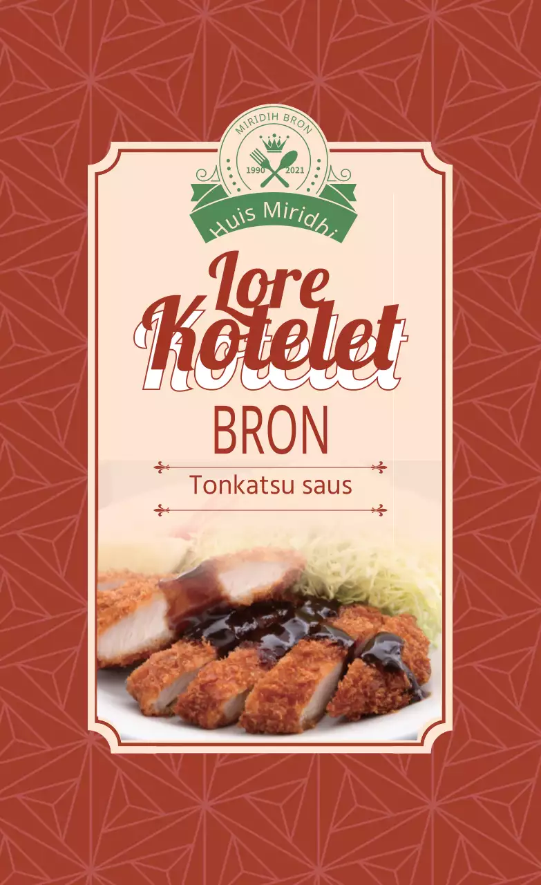 Rode foto vintage voedsel tonkatsu saus label