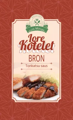 Rode foto vintage voedsel tonkatsu saus label