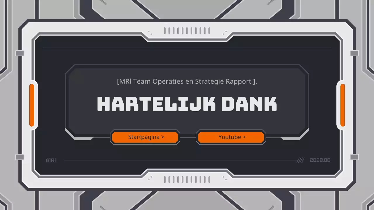 Rapport over spelstrategie met een mechanisch concept in neutrale kleuren en oranje.