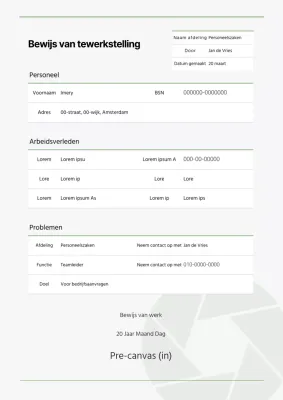 Een eenvoudig, chartreuse-kleurig bewijs van betekening