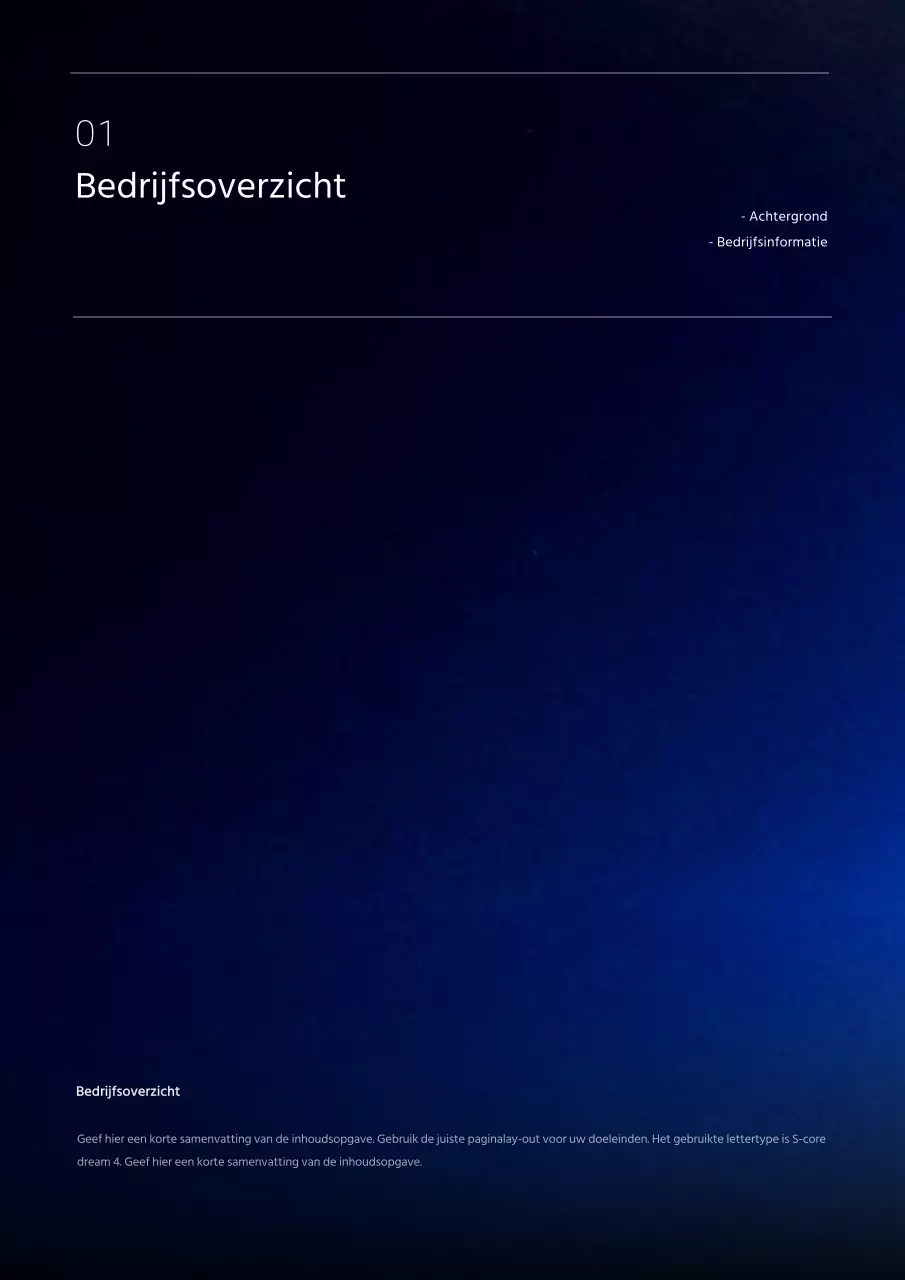 Zwart en blauw kleurverloop concept productie business plan