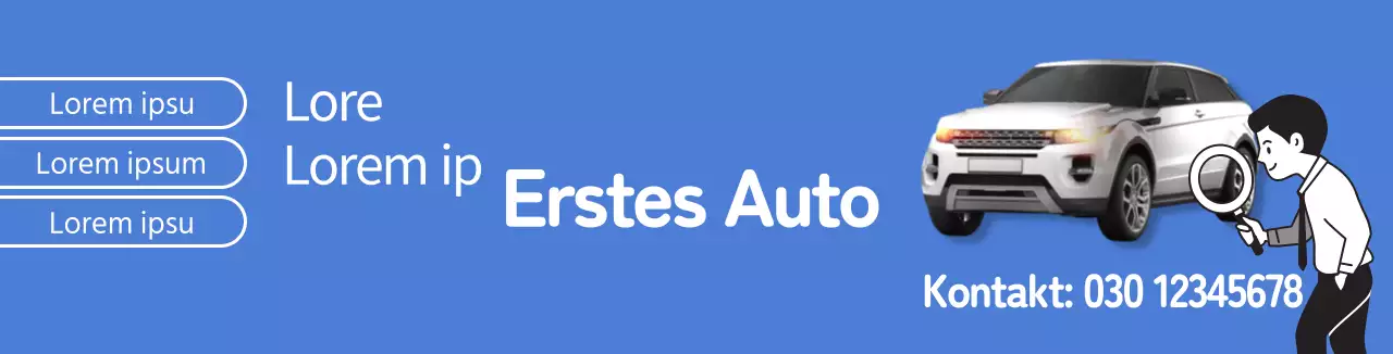 Blaues sauberes Foto zur Förderung des Gebrauchtwagenverkaufs