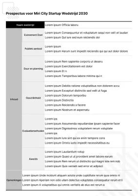 Zwart en eenvoudig wedstrijdvoorstel