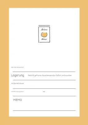 Einfaches Poster mit Notizen zur Lebensmittelaufbewahrung in gelber Farbe
