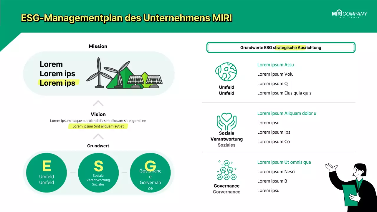 ESG-Managementplan für saubere Unternehmen
