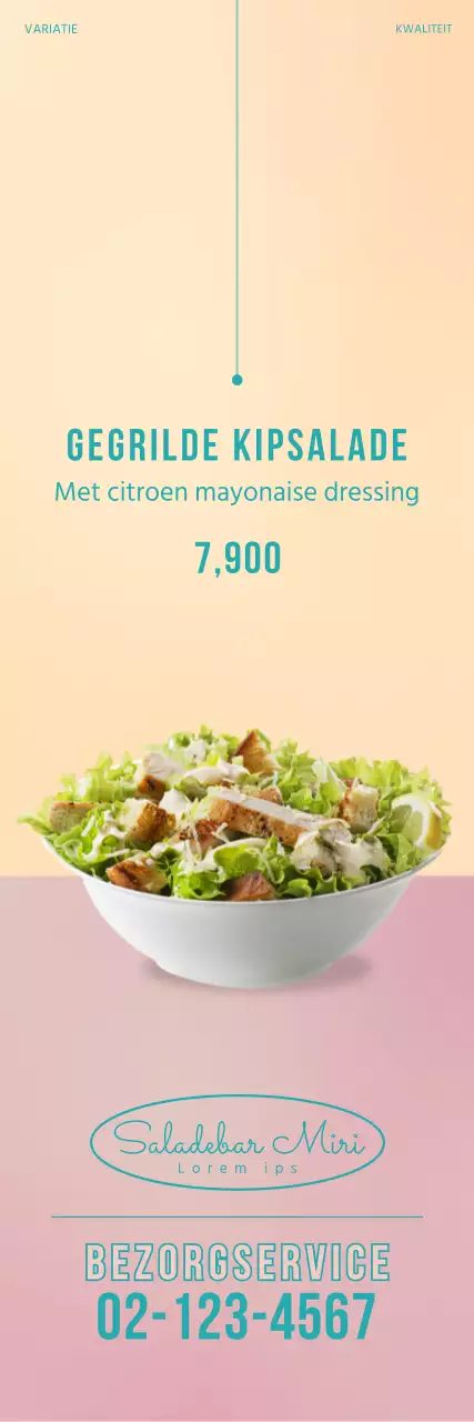 Roze eenvoudige salade banner