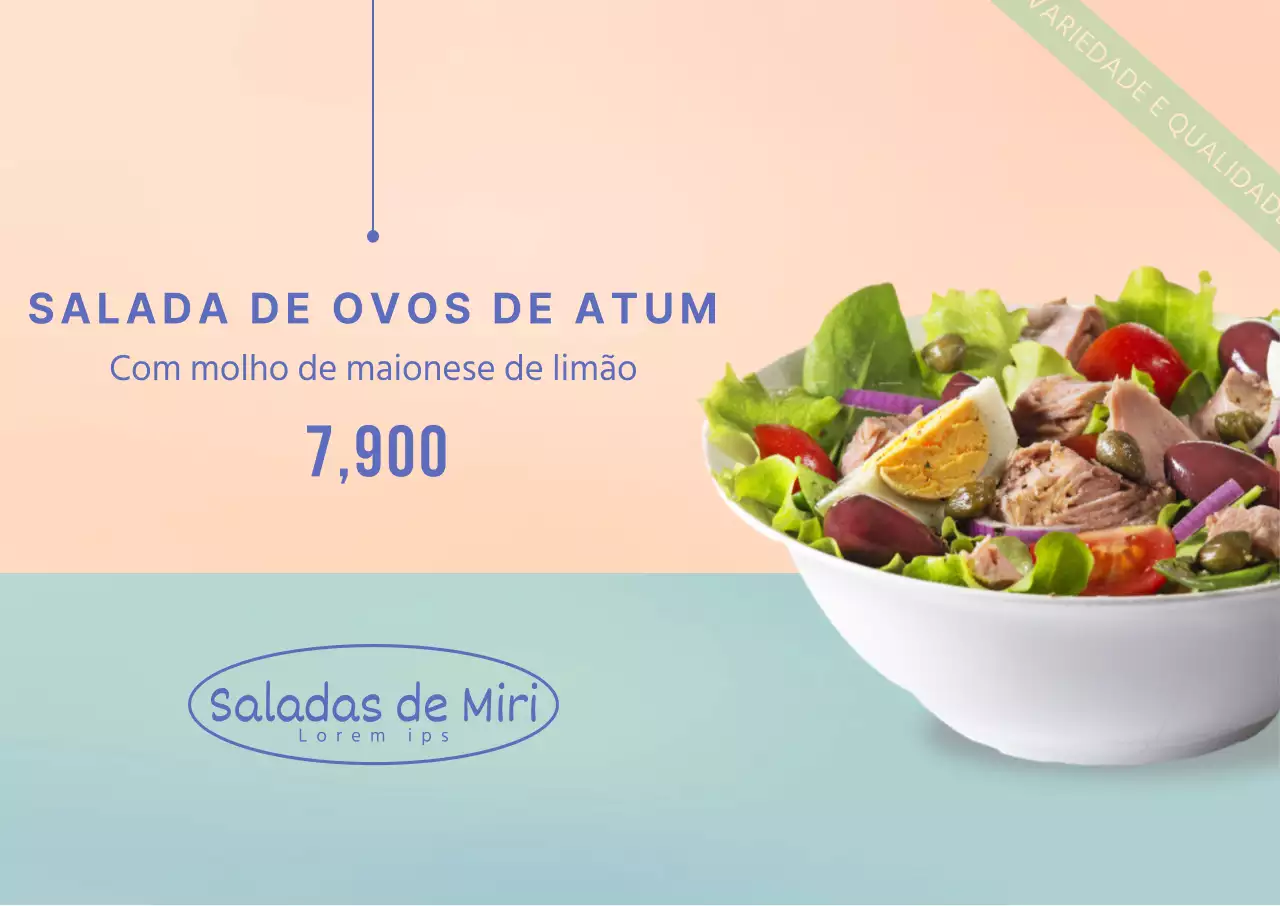 Cartaz de paisagem de salada simples de hortelã