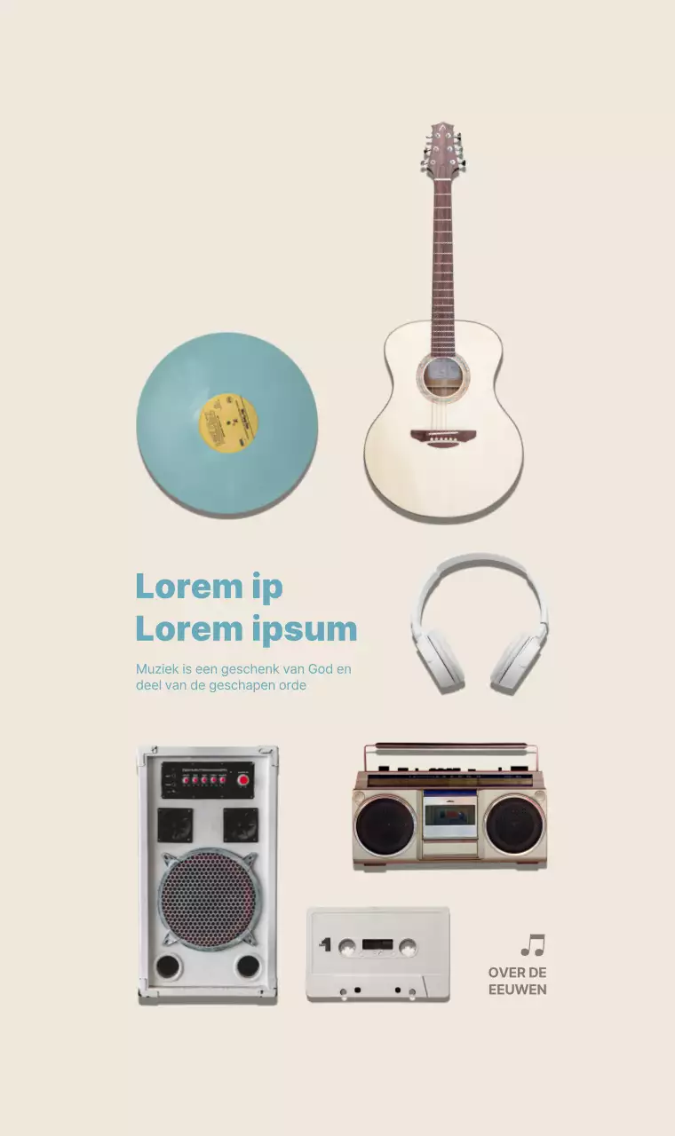 Een eenvoudig beige en lichtblauw georganiseerd objectconcept