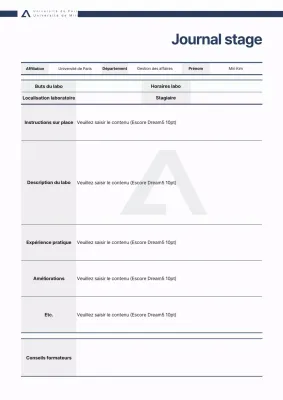 Documentation de laboratoire marine, propre, de type bureautique