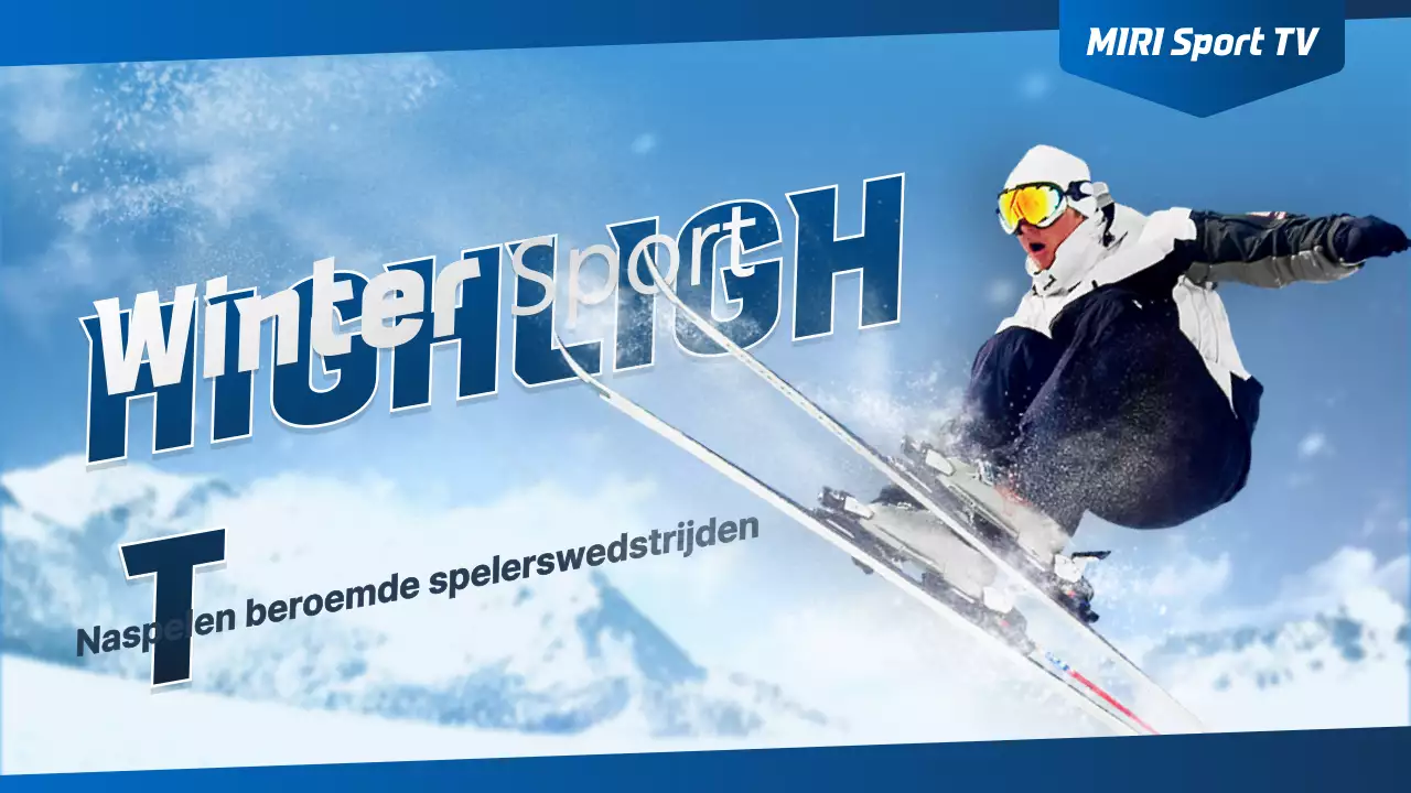 Wintersport concept met blauw kleurverloop