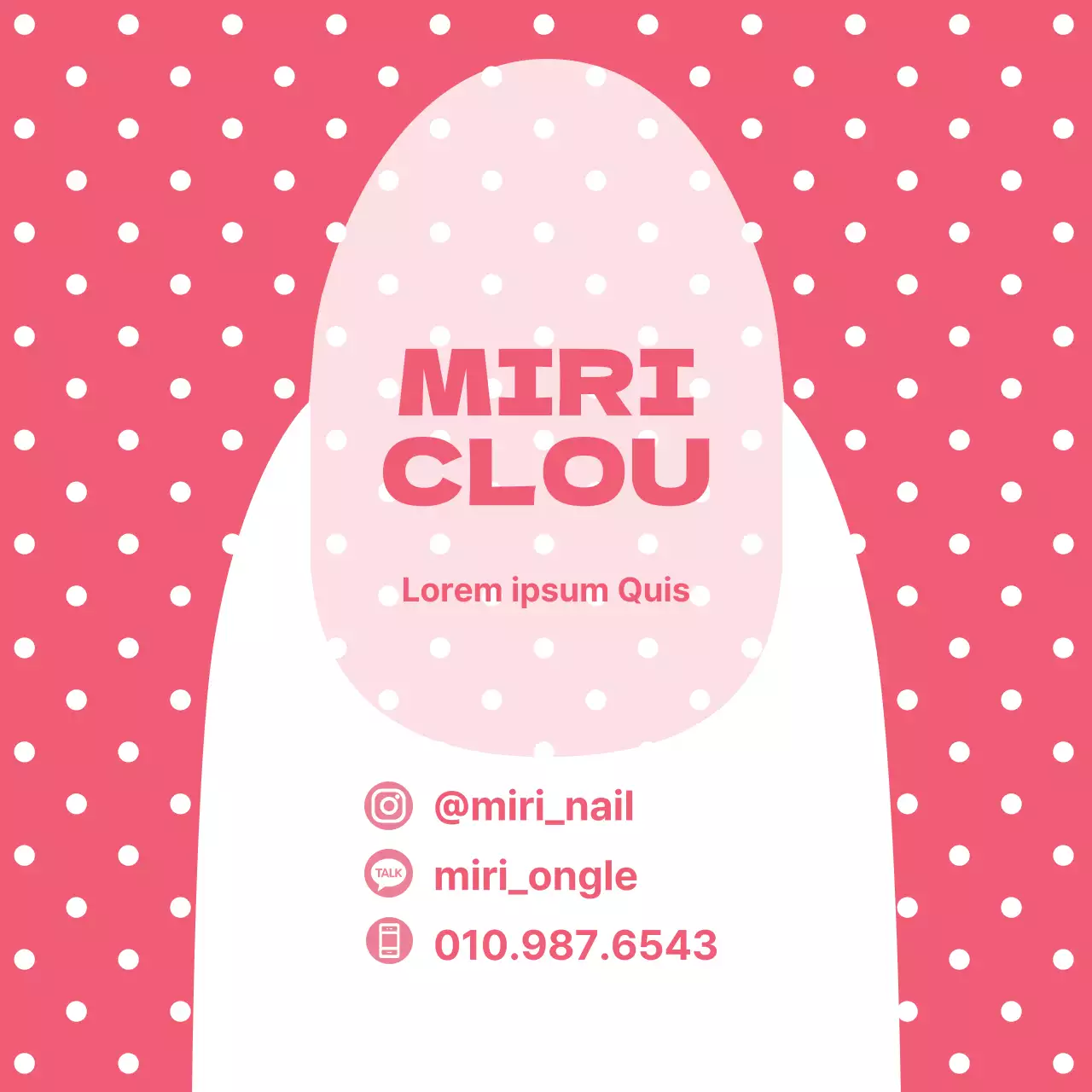 Fond à pois rose Illustration d'ongles Nails