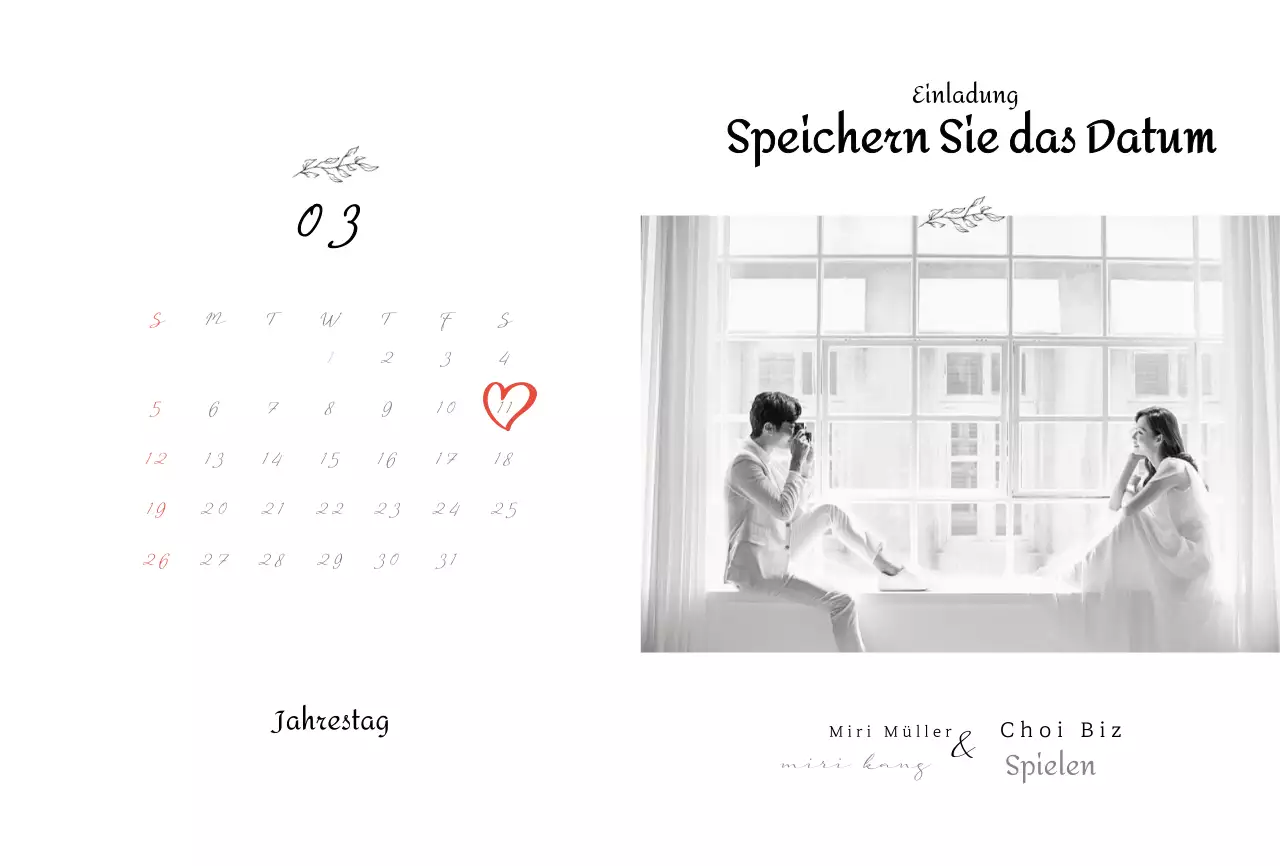 Saubere, übersichtliche Hochzeitseinladungen in Schwarz und Weiß