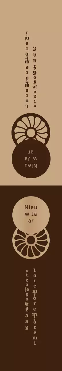 Traditionele nieuwjaarsverpakking met bruine illustratie