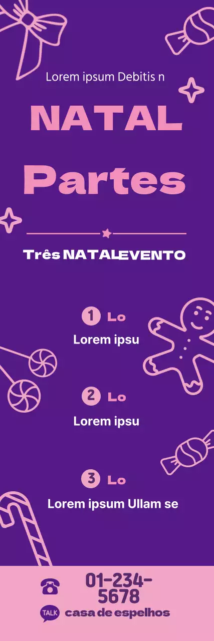 Roxo Rosa Ilustração Festa de Natal Promoção do quarto