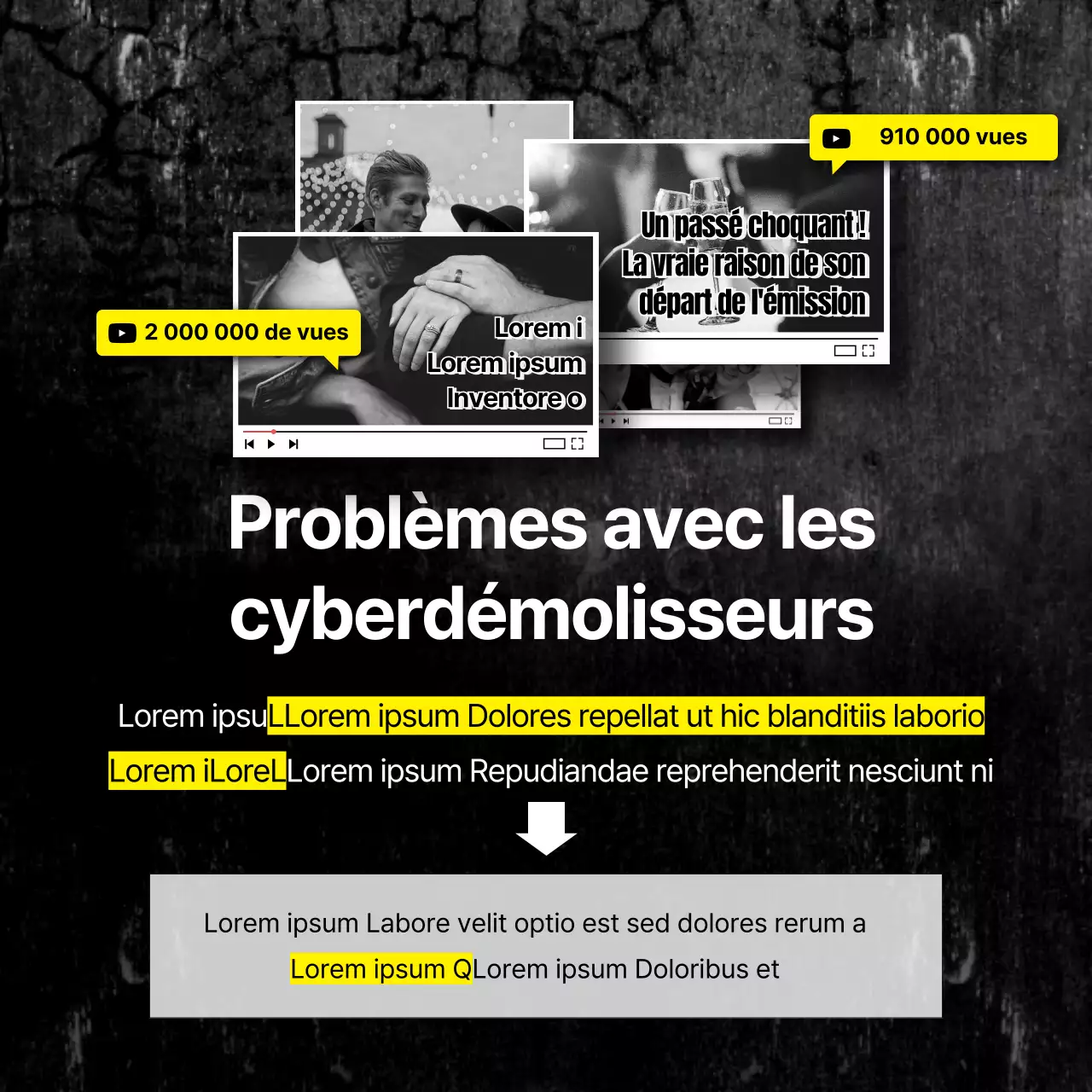 Cyberwrecker avec des lignes d'avertissement noires et jaunes