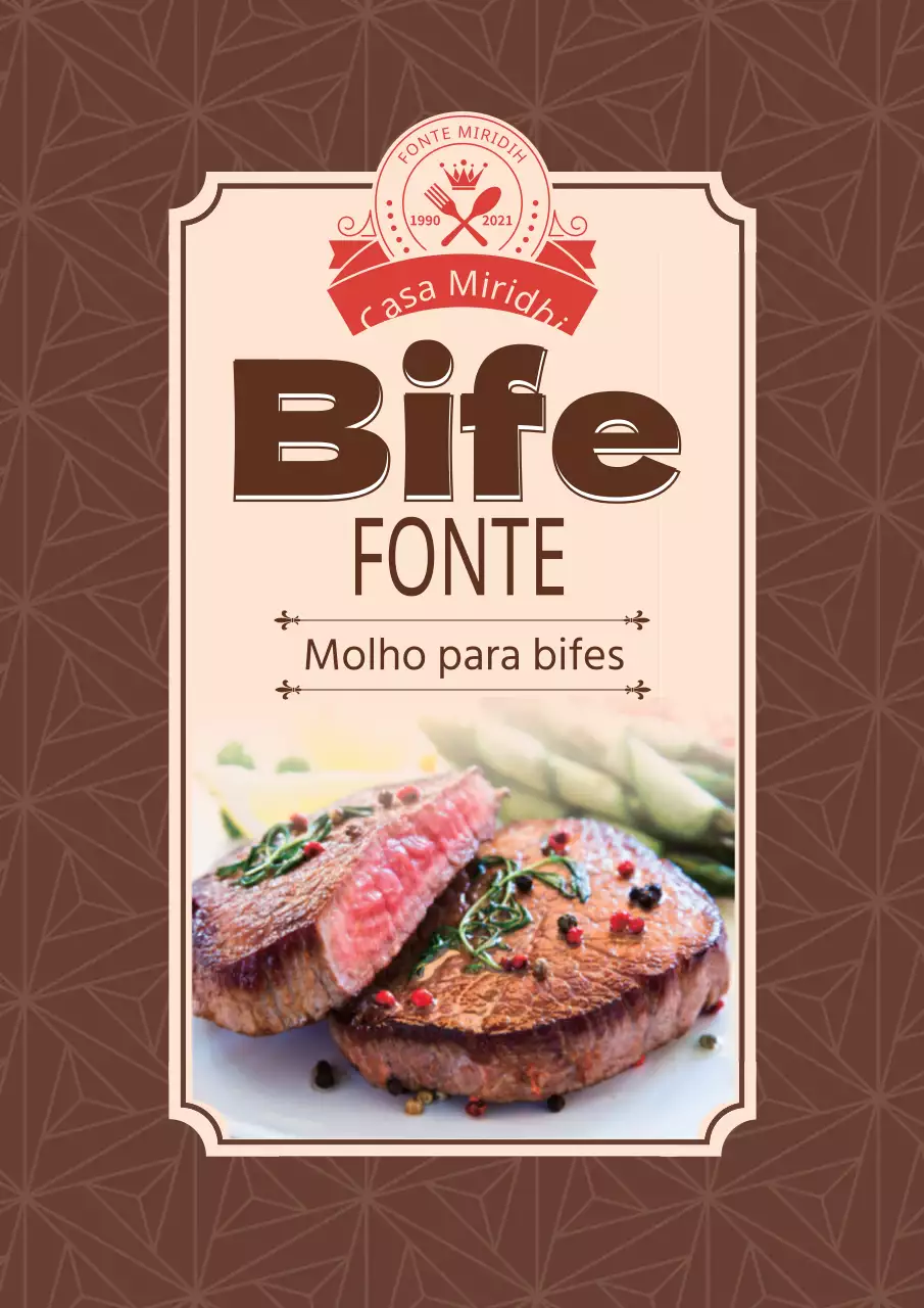 Rótulos de molho para bifes com padrões coloridos
