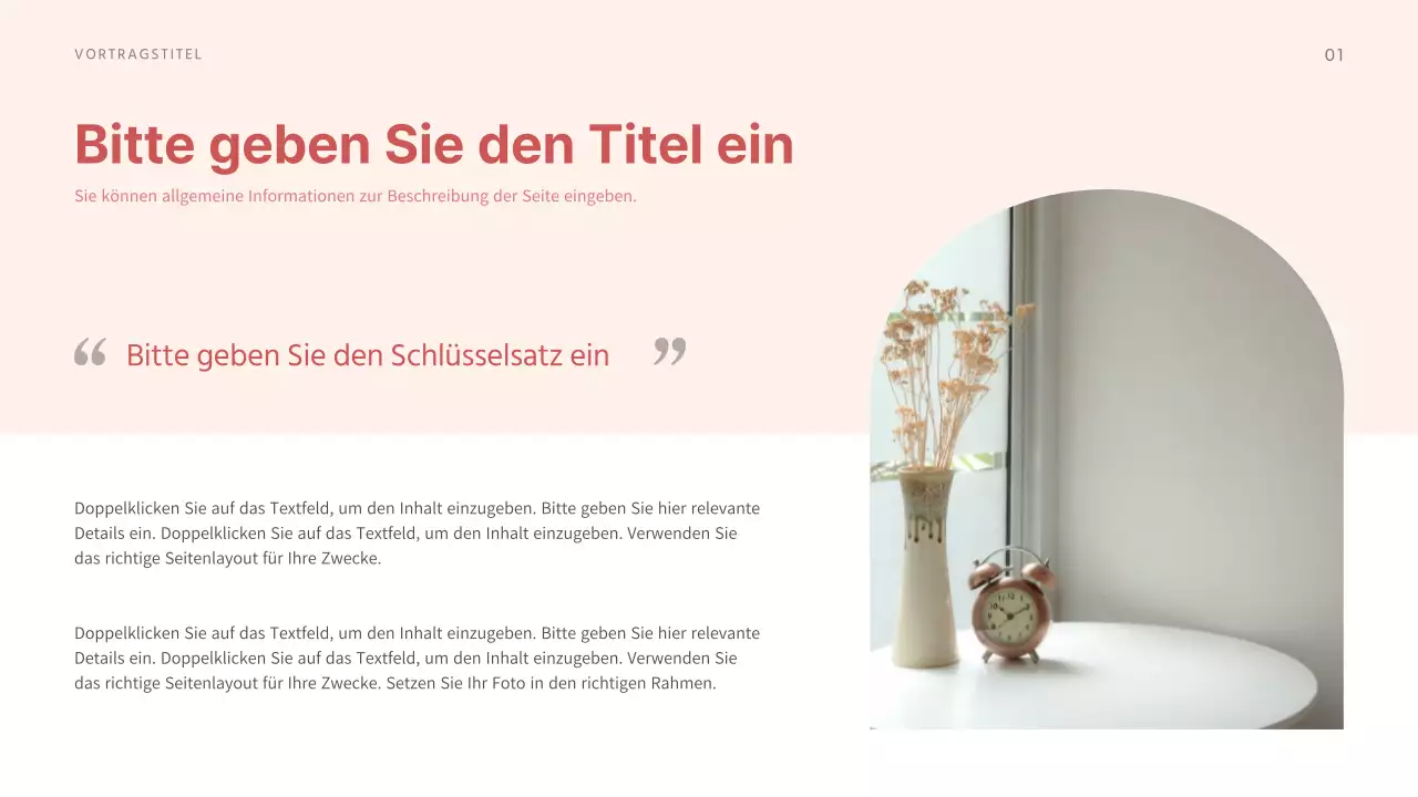 Präsentation verschiedener Layouts in beruhigenden Rottönen