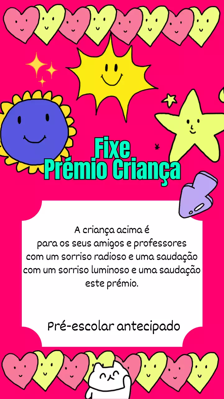 Desenho de listagem com fundo cor-de-rosa e flores e corações