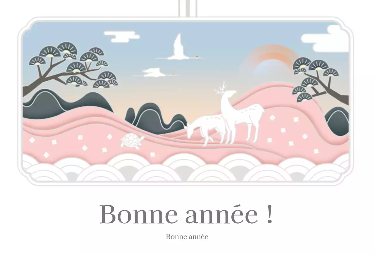 Carte postale illustrée de vœux pour le Nouvel An, blanche et luxueuse