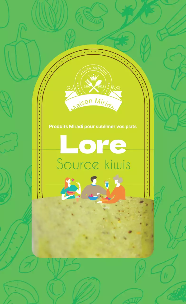 Etiquette de sauce kiwi vintage photo verte