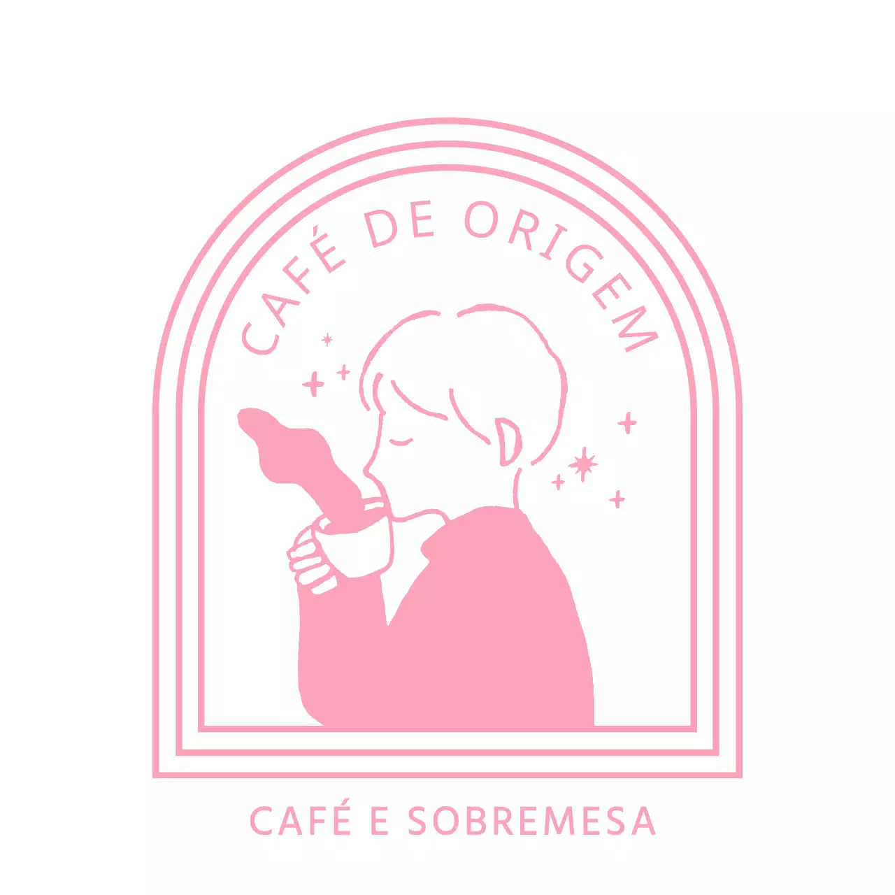 Copo de gelo com logótipo de café ilustrado