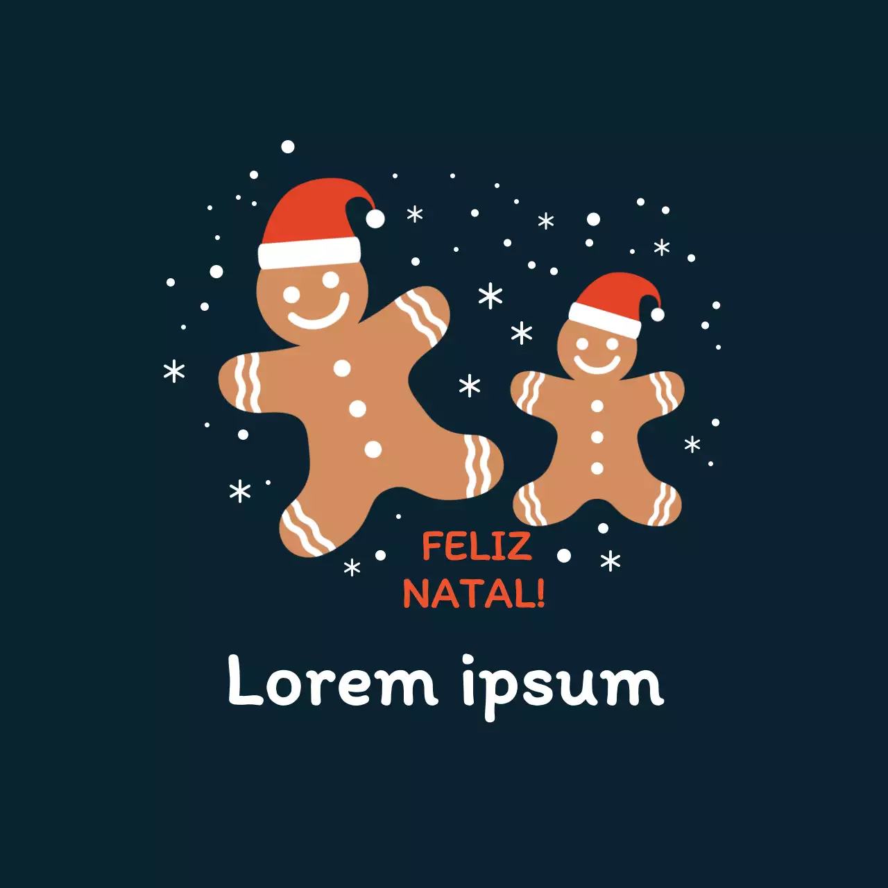 Etiqueta de felicitações de Natal com ilustração bege, vermelha e azul-marinho