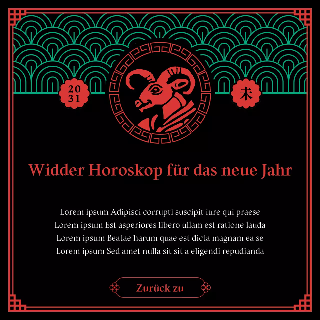 Ein schwarzes und fünfeckiges schamanisches Konzept des zodiakalen Neujahrshoroskops