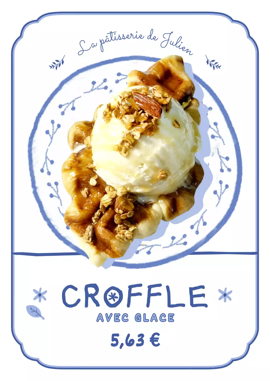 Crochet vintage illustré dans les tons bleus