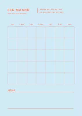 Lijn Munsley planner in lichtblauw en oranje