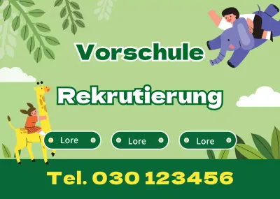 Grüner niedlicher Charakter Illustration Kindergarten Rekrutierung