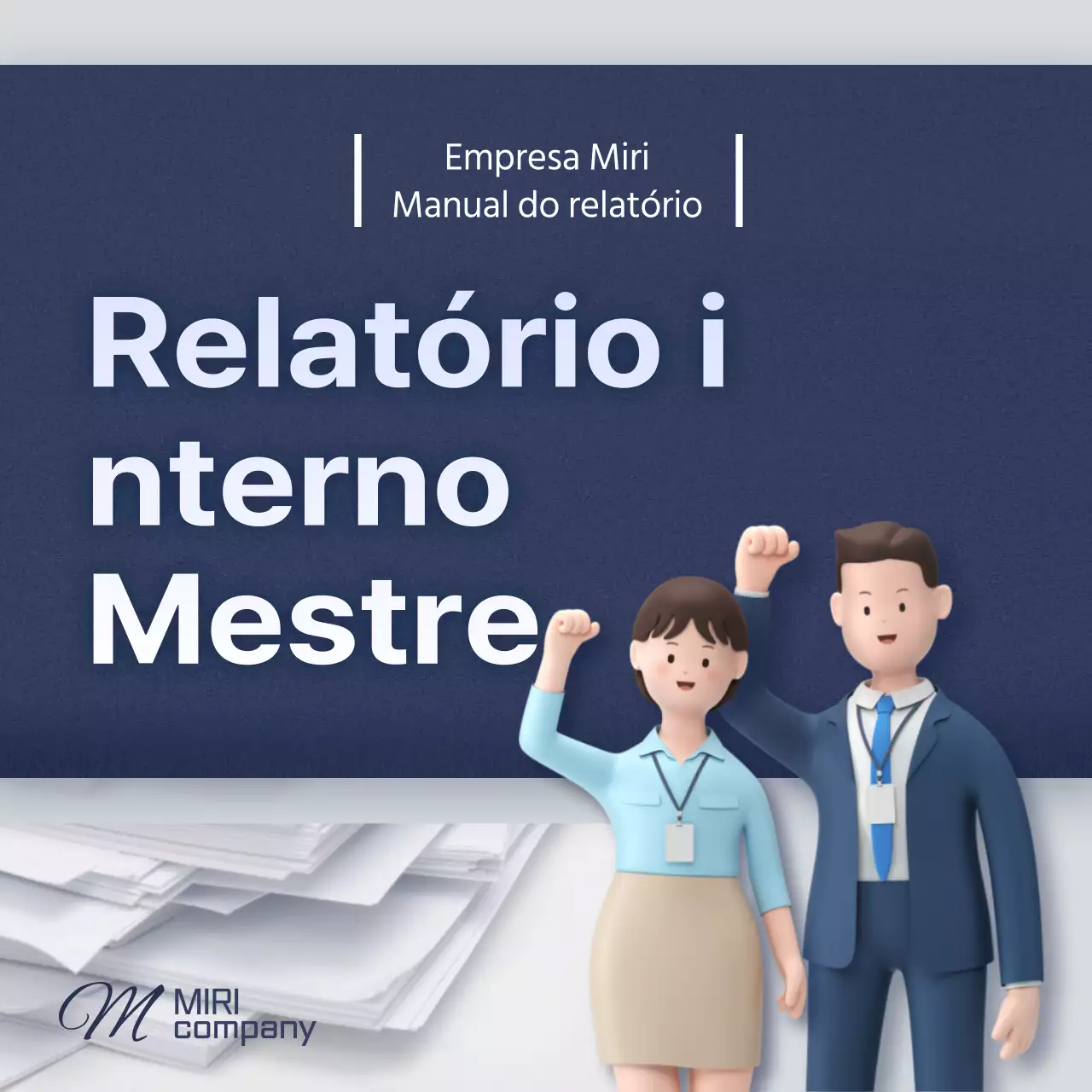 Um manual de relatórios limpo, azul e cinzento