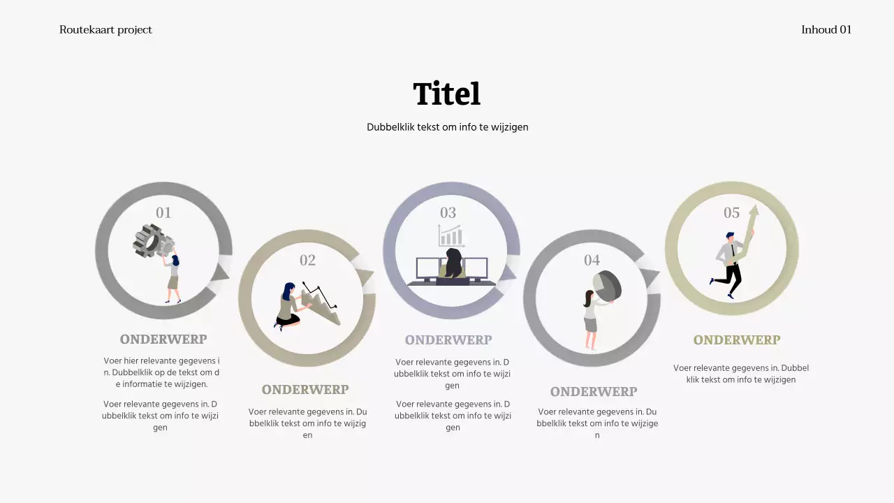 Infografieken met grijs-beige grafiekpictogrammen