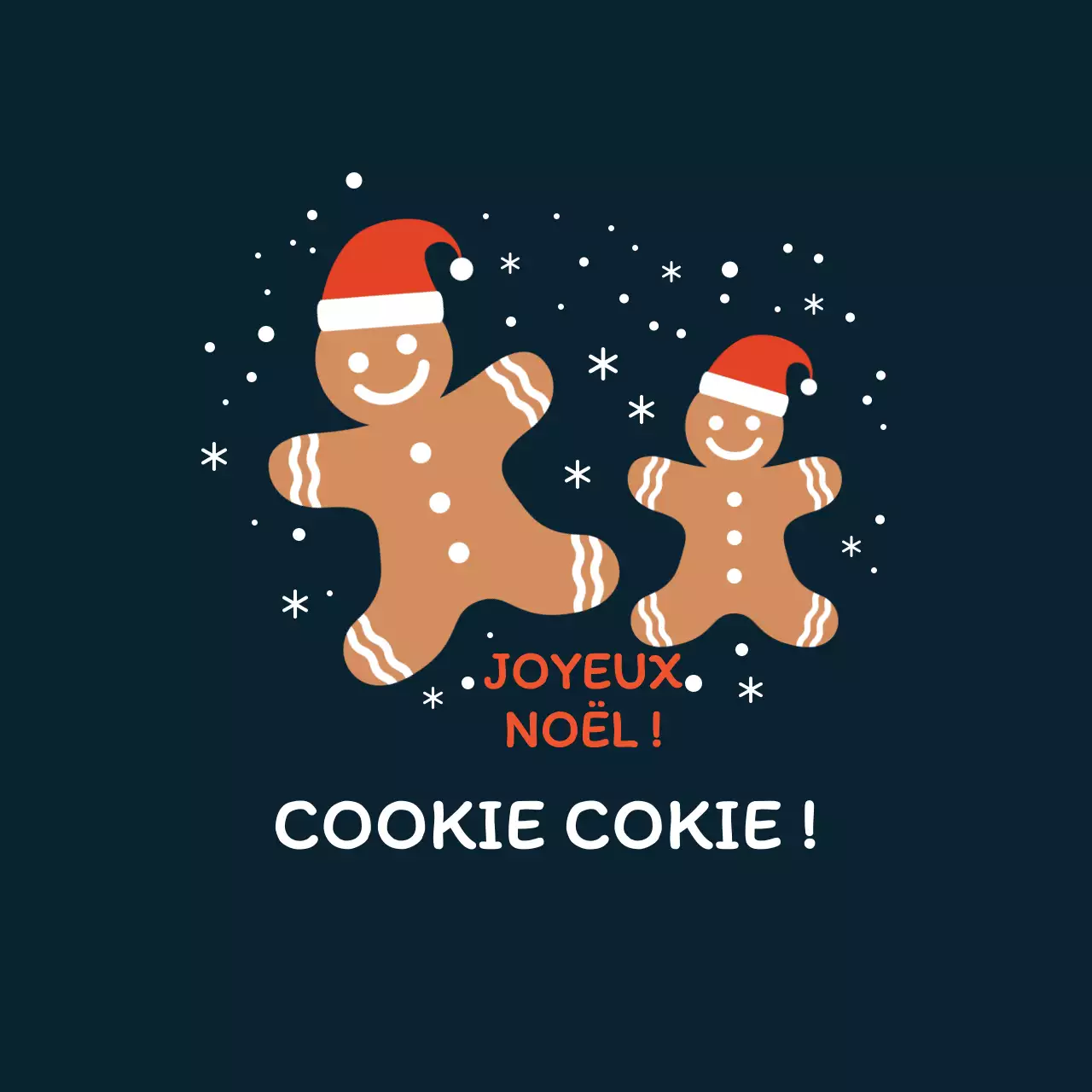 Beige rouge bleu marine illustration étiquette de vœux de Noël