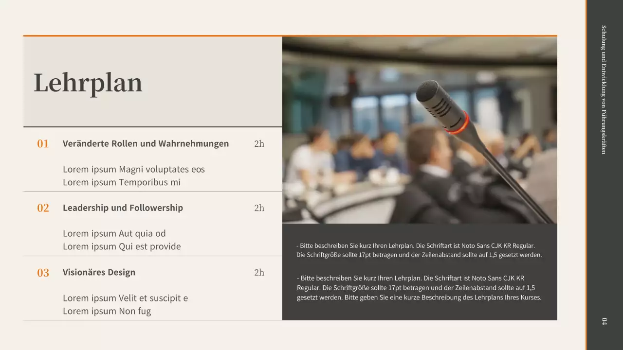 Vorschlag für eine Führungscoaching-Lektion für Beförderte in Grau und Orange