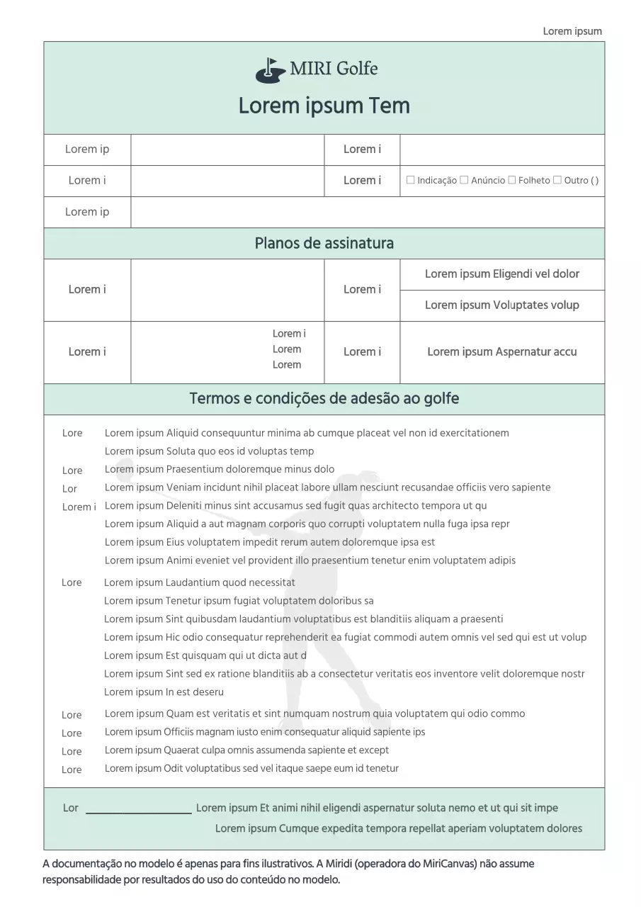Green Contrato Pré-Golfe Inscrever-se Sócio de Golfe Termos e Condições Regras e Regulamentos Política de Reembolso