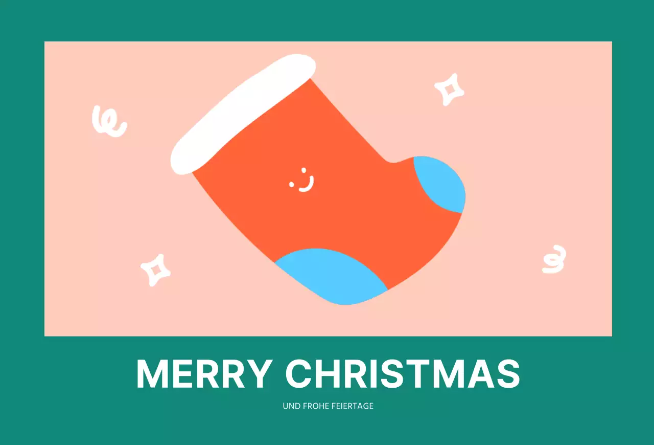 Türkis Niedliche Weihnachtssocken Weihnachtspostkarte Postkarten