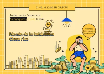 Amarillo y azul Lecciones ilustradas de finanzas Untact