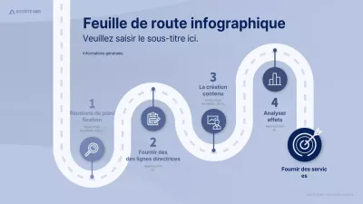 Infographie de feuille de route calme et propre dans les tons bleus