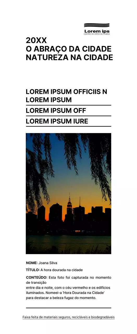Estilo de apresentação de texto simples e a preto Guia informativo da exposição fotográfica
