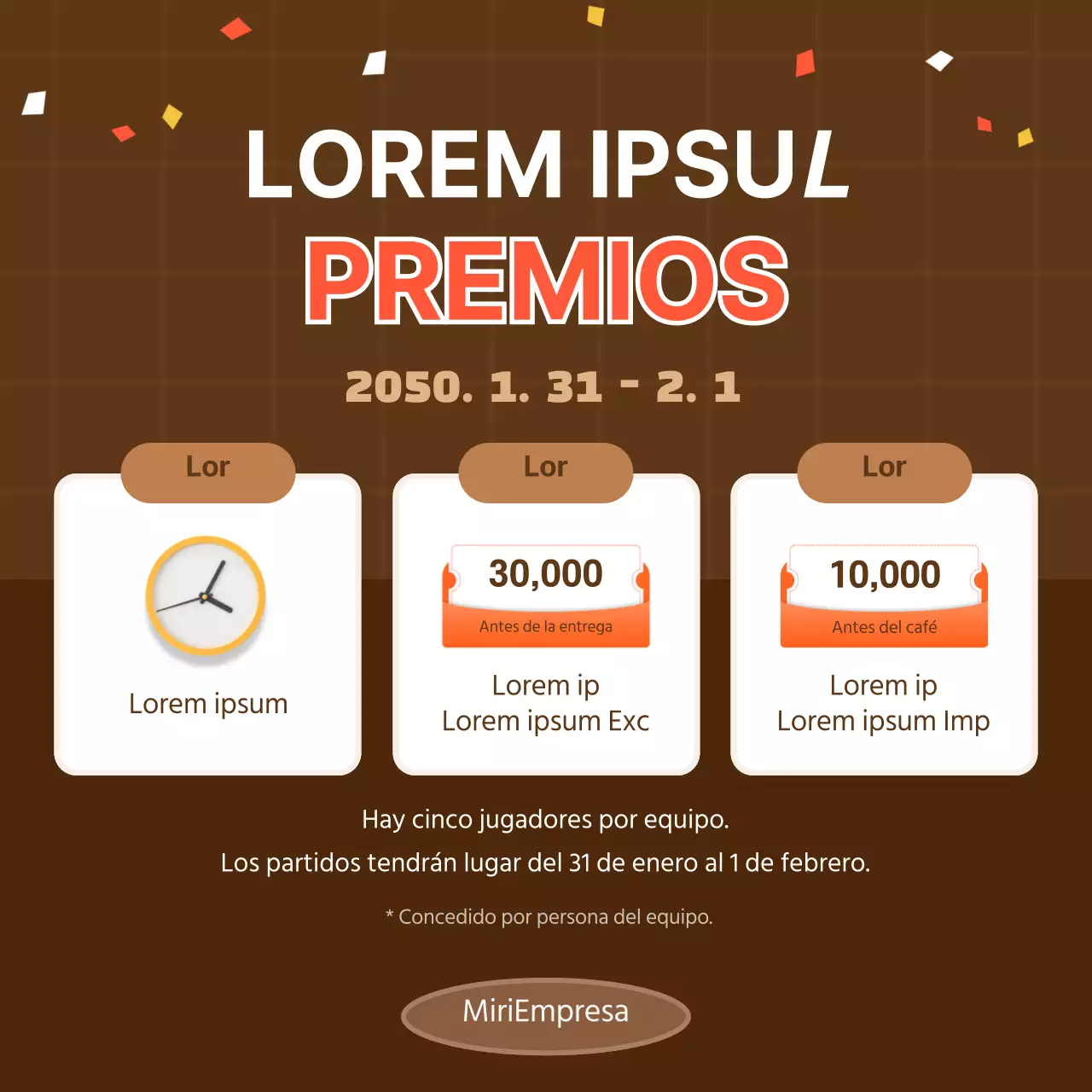 Tonos marrones y puntos rojos Evento interno de Año Nuevo Athletics Card News