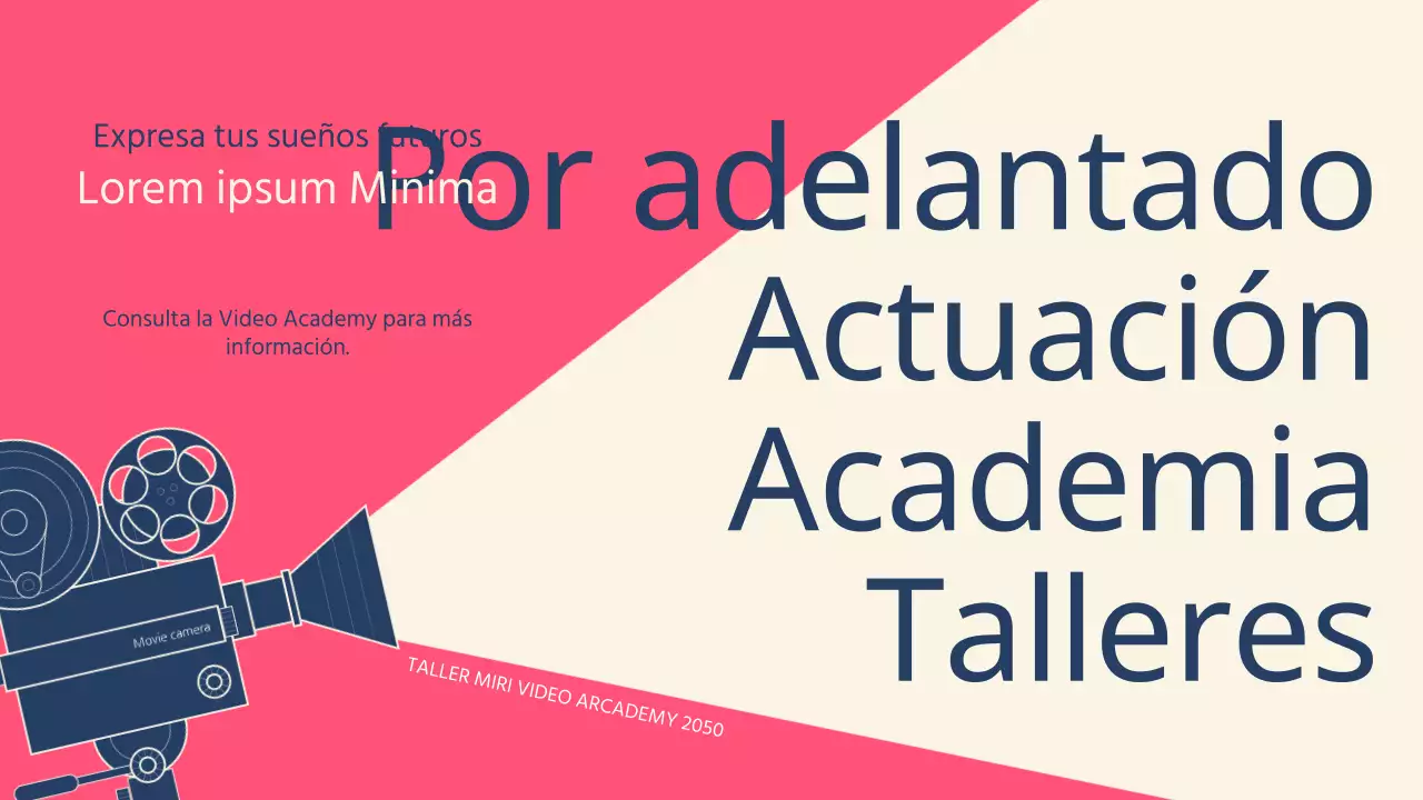 Taller Cinemaconcept en tonos azul marino y rosa