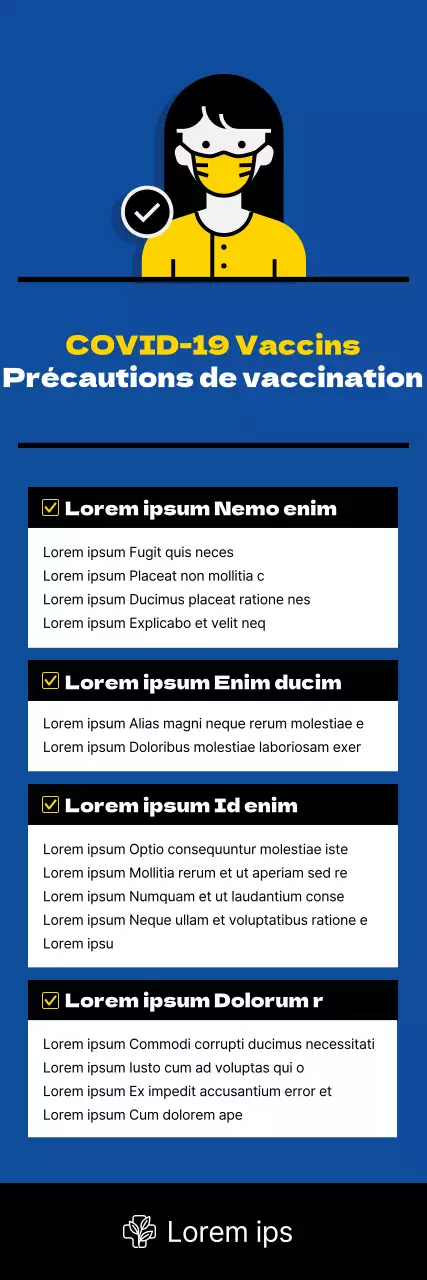 Coronavirus Vaccination X-banner avec illustrations et tableaux en bleu.