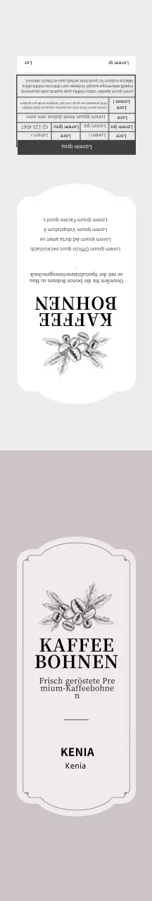 Beige illustrierte Vincci Cafe Kaffeebohnenverpackung