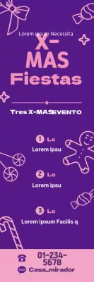 Púrpura Rosa Ilustración Christmas Party Room Promoción