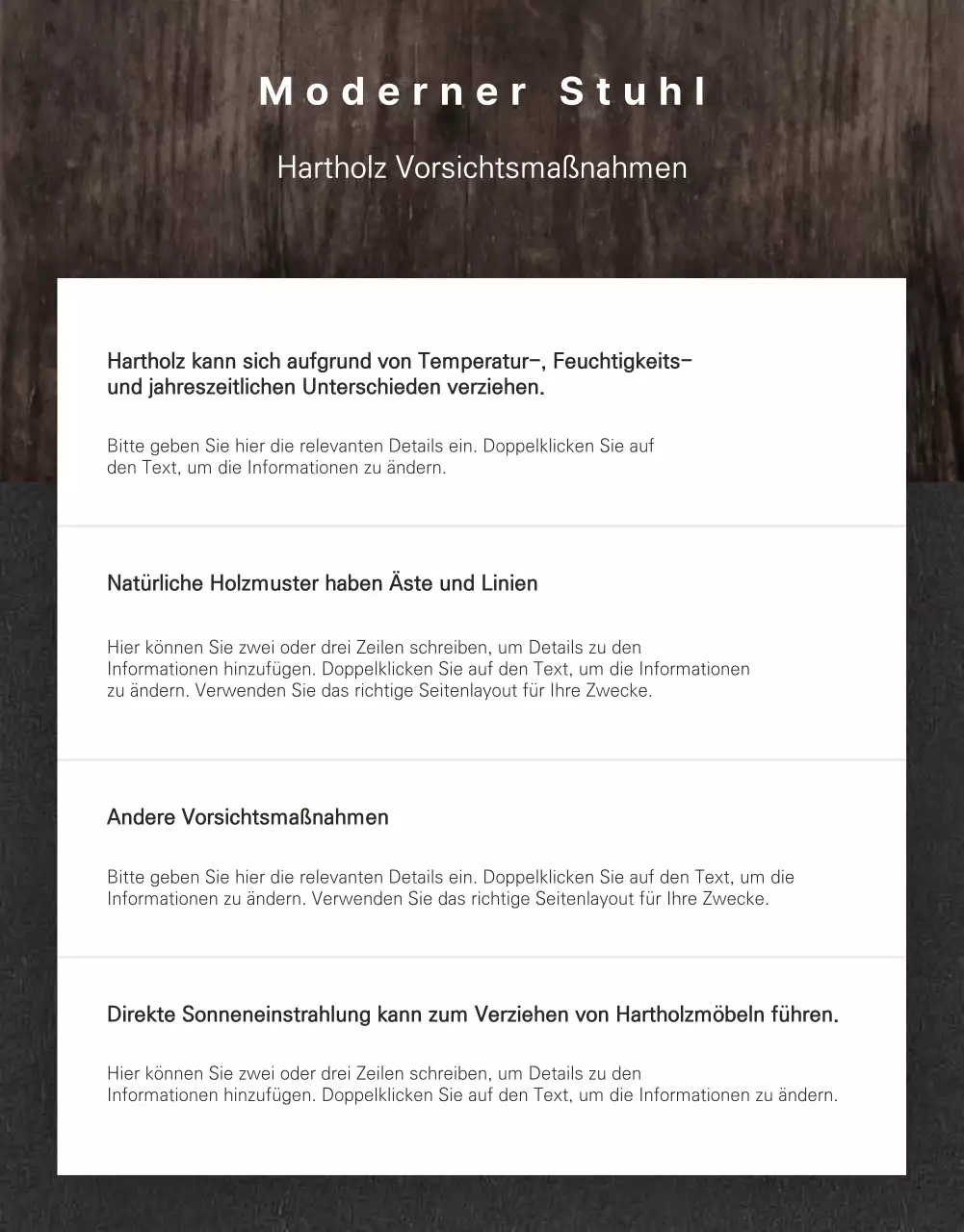 Einfacher moderner Stuhl in Grau und Braun