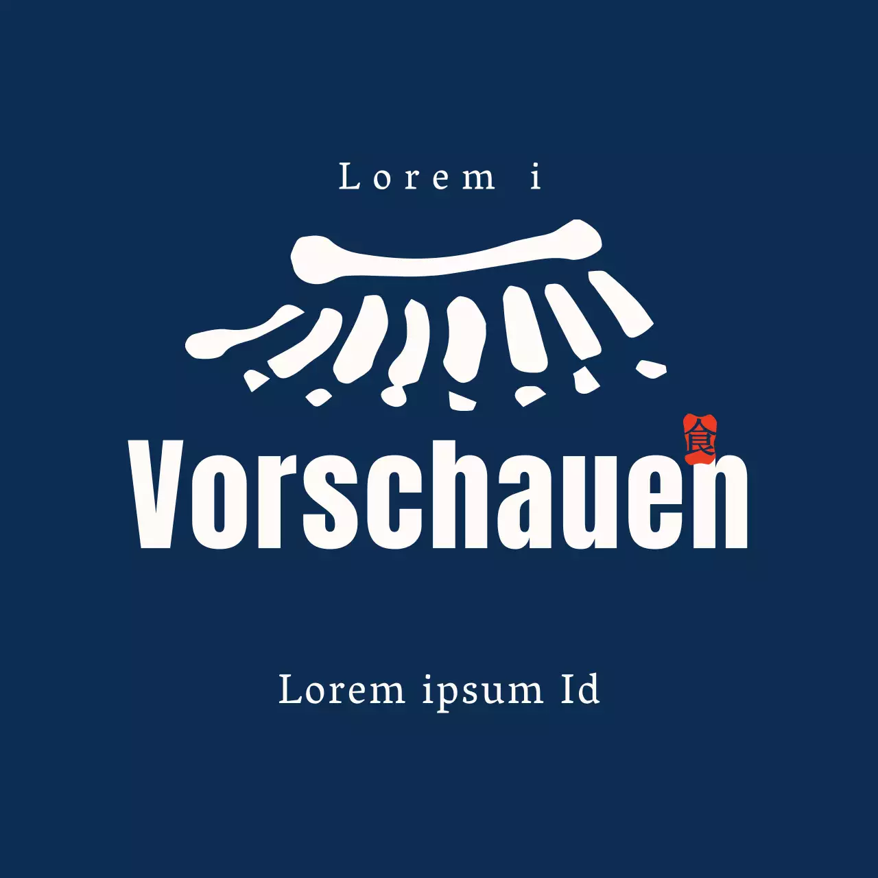 Marineblauer Feinkostaufkleber